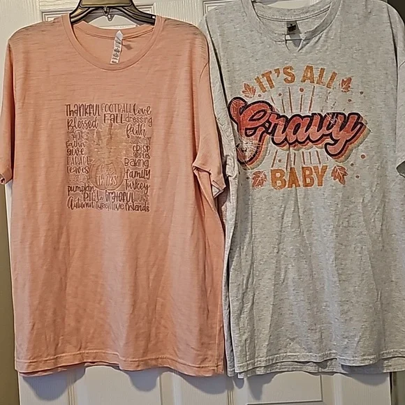 2 fall themed tees, Bella Canvas XL and Gildan 2XL, - Picture 10 of 15